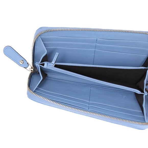 GUCCI Micro Guccissima Long Wallet 449391 Light Blue Leather - Picture 6 of 7